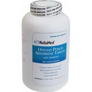 ReliaMed Ostomy Pouch Absorbent Tablets with Deodorant