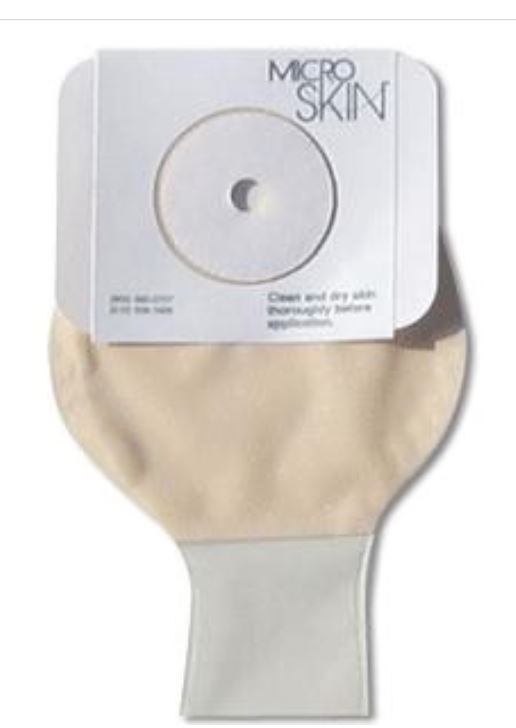MicroSkin 1-Piece Precut 1" Flat Drainable Pouch
